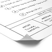 Minimalist Tumble Dryer Instructions Sign Poster ポスター (角)