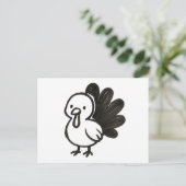 Minimalist Turkey – Playful Ink Bird Design on  ポストカード (スタンド正面)