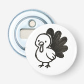 Minimalist Turkey – Playful Ink Bird Design on 栓抜き (正面)