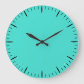 Minimalist Turquoise Clock Perfect for Any Living  ラージ壁時計 (正面)