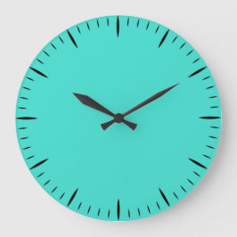Minimalist Turquoise Clock Perfect for Any Living ラージ壁時計