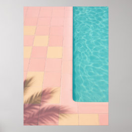 Minimalist Turquoise Pool Poster ポスター