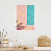 Minimalist Turquoise Pool Poster ポスター (キッチン)