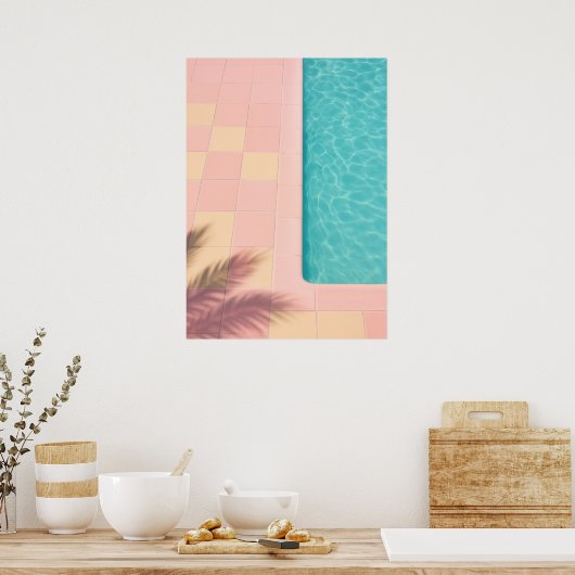Minimalist Turquoise Pool Poster ポスター (キッチン)