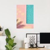 Minimalist Turquoise Pool Poster ポスター (ホームオフィス)