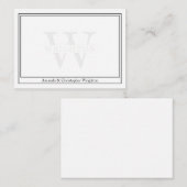 Minimalist Two Border Monogram Couple Note Card ノートカード (正面/裏面)
