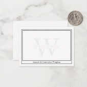 Minimalist Two Border Monogram Couple Note Card ノートカード (正面/裏面インサイチュ)