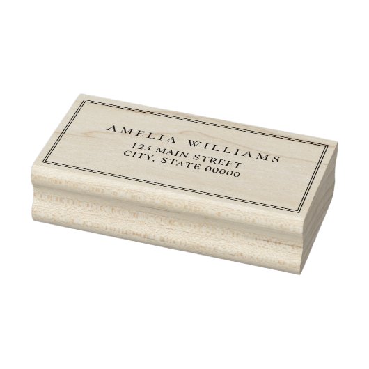 Minimalist Two Border Return Address ラバースタンプ (スタンプ)