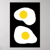 Minimalist Two Fried Eggs Kitchen Art ポスター (正面)