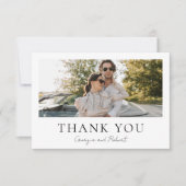 Minimalist Two Photo Wedding Flat Thank You Card サンキューカード (正面)