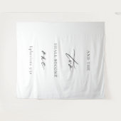 Minimalist “Two Shall Become One” Wedding Backdrop タペストリー (正面(横))