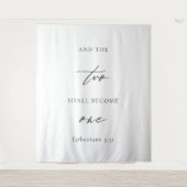Minimalist “Two Shall Become One” Wedding Backdrop タペストリー (正面)