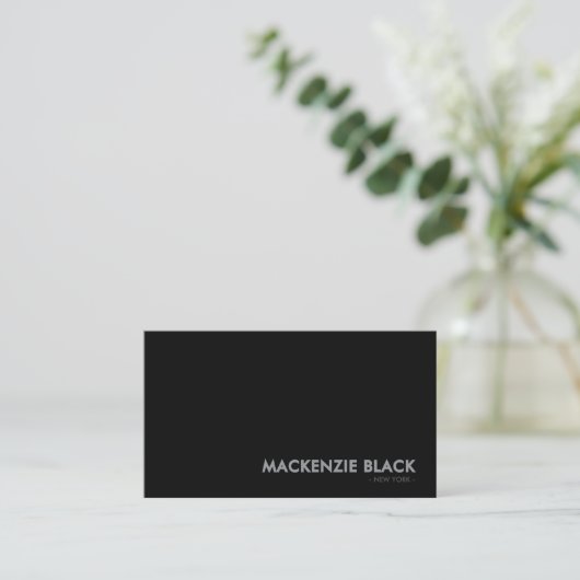 Minimalist Two-Tone Black & White Business Card 名刺 (スタンド正面)