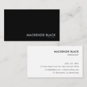 Minimalist Two-Tone Black & White Business Card 名刺 (正面/裏面)
