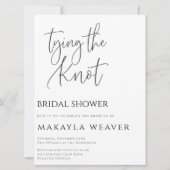 Minimalist Tying the Knot Bridal Shower Invitation 招待状 (正面)