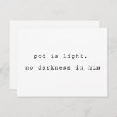Minimalist Typographic God is Light Postcard ポストカード (正面/裏面)