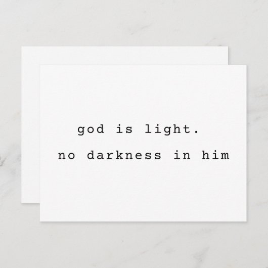 Minimalist Typographic God is Light Postcard ポストカード (正面/裏面)