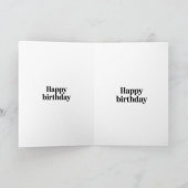 Minimalist Typography Birthday Card カード (内部)