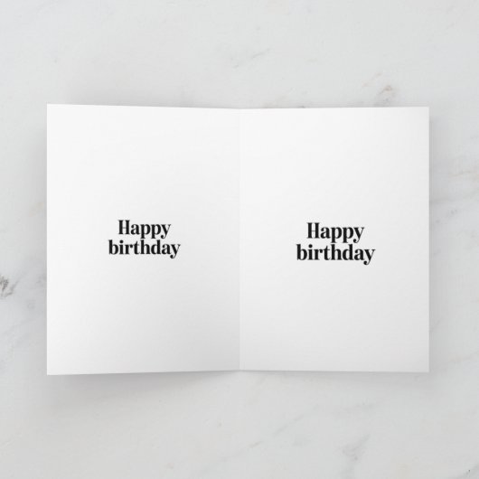 Minimalist Typography Birthday Card カード (内部)