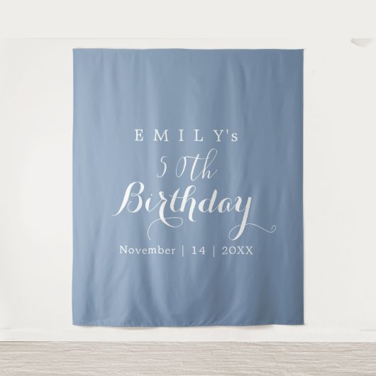 Minimalist Typography Birthday Party Design  タペストリー (正面)