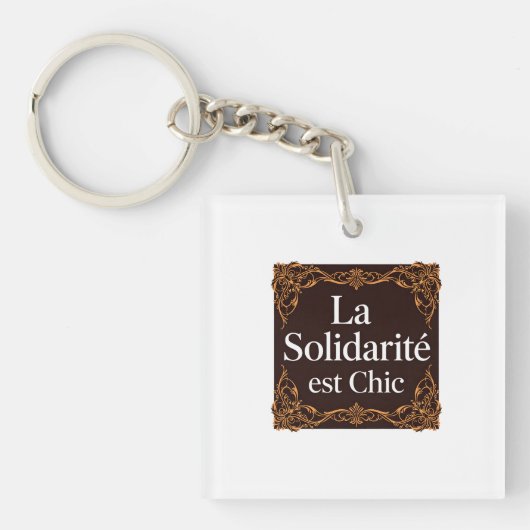 Minimalist Typography Design – "LA SOLIDARITÉ EST キーホルダー (正面)