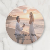 Minimalist Typography Photo Wedding Round フェイバータグ (正面)