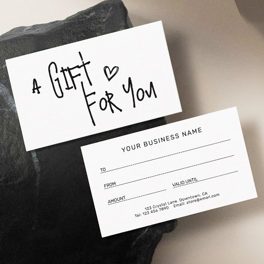 Minimalist Typography Professional Gift Cards コーリングカード