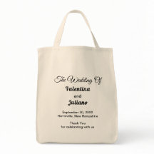 Minimalist Typography Style Grocery Wedding Tote