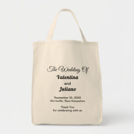 Minimalist Typography Style Grocery Wedding Tote トートバッグ