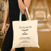 Minimalist Typography Style Wedding Tote Bag トートバッグ