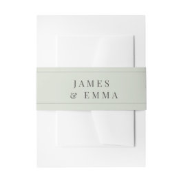 Minimalist Typography Wedding | Pale Sage 招待状ベリーバンド