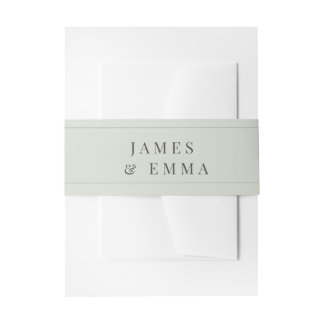 Minimalist Typography Wedding | Pale Sage 招待状ベリーバンド