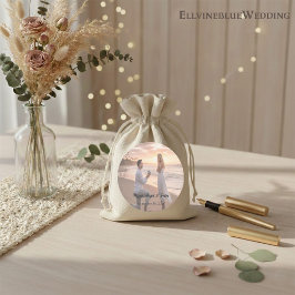 Minimalist Typography Wedding Photo Round ラウンドシール