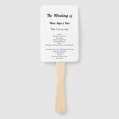 Minimalist Typography Wedding Program ハンドファン (正面)