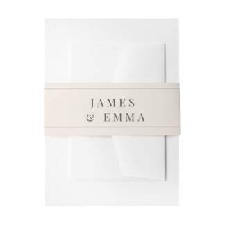 Minimalist Typography Wedding | Soft Beige 招待状ベリーバンド