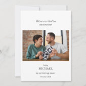 Minimalist Ultrasound Pregnancy Announcement Card 招待状 (正面)