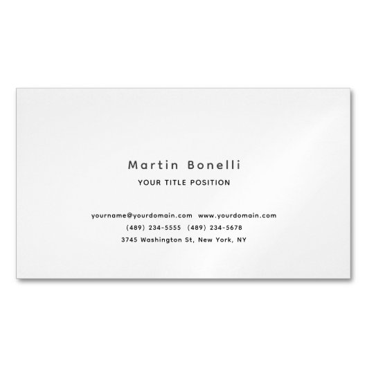 Minimalist Unique Classical Simple Black White マグネット名刺 (正面)
