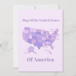 Minimalist United States Map Pink Purple Art シーズンカード