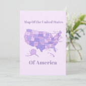 Minimalist United States Map Pink Purple Art シーズンカード (スタンド正面)