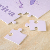 Minimalist United States Map Pink Purple Art ジグソーパズル (側面)