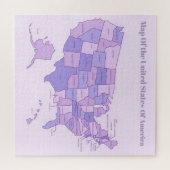 Minimalist United States Map Pink Purple Art ジグソーパズル (横)