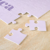 Minimalist United States Map Pink Purple Art ジグソーパズル (側面)