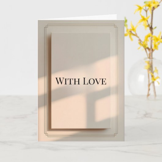 Minimalist Valentine Greeting Card カード (黄色い花)