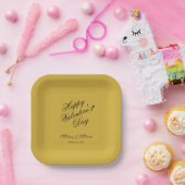 Minimalist Valentine’s Day Love Themed ペーパープレート (パーティー)