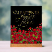 Minimalist  Valentine’s Gold Calligraphy Roses アクリルサイン (ニュートラル)