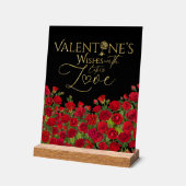 Minimalist  Valentine’s Gold Calligraphy Roses アクリルサイン (傾斜)