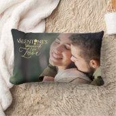 Minimalist Valentine’s Modern Photo Calligraphy ランバークッション (ブランケット)