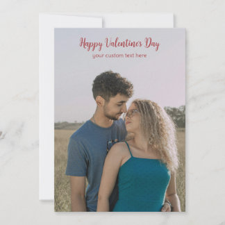 Minimalist Valentine's Day Custom Photo Card 招待状