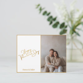 Minimalist Valentine's Day Custom Photo & Text  ポストカード