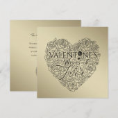 Minimalist Valentine's Day  Line Art シーズンカード (正面/裏面)